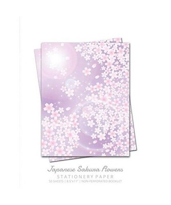 Stationery Paper: Japanese Sakura Flowers, Floral Letter Writing Paper for Home,