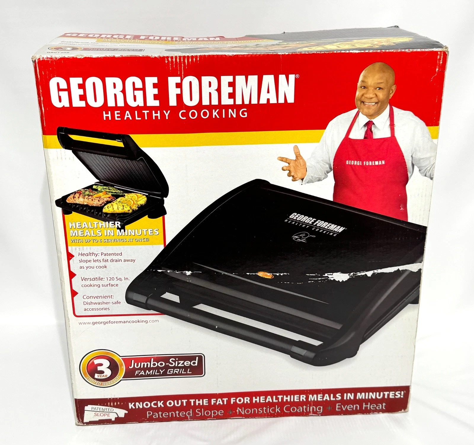 George Foreman Jumbo Sized Family Grill GRV120B Black