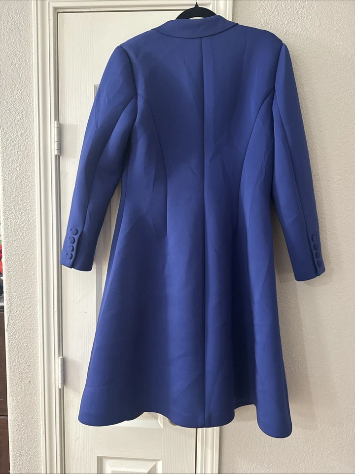 Abrigo de vestir Badgley Mischka azul cobalto para mujer talla 14 nuevo con etiquetas hermosa calidad Foto 2 de 4