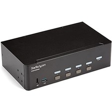 StarTech.com Conmutador KVM de Monitor Dual HDMI de 4 Puertos 4K/30Hz Compatible SV431DHD4KU