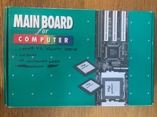 VINTAGE 486 PCI/I-P54SP4/90 COMPUTER MAINBOARD WITH CARD - SEE PHOTOS/READ 