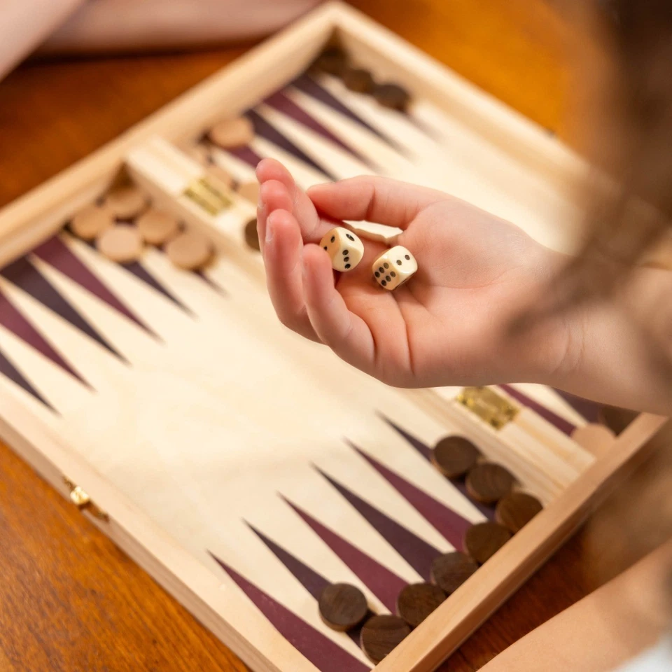 Toyrific 3 in 1 Wooden Board Game Set , Chess Draughts Backgammon Family Games - Image 2 of 4