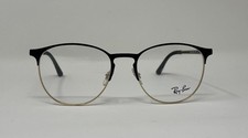 Ray Ban RB6375 2890 Black/Gold Metal Eyeglasses. Round Lens. Size: 53-18-145 New