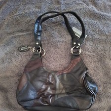 Patchwork Leather Shoulder HandBag Purse Tote Vintage Multi-Color
