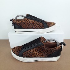 Moda In Pelle Womens Trainers UK 5 Fionile Black Leopard Textured Ladies Shoes