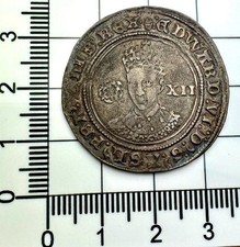 X488:  1551-3 Edward VI Hammered "Fine Silver" Shilling - 1979 ticket - S.R.2482