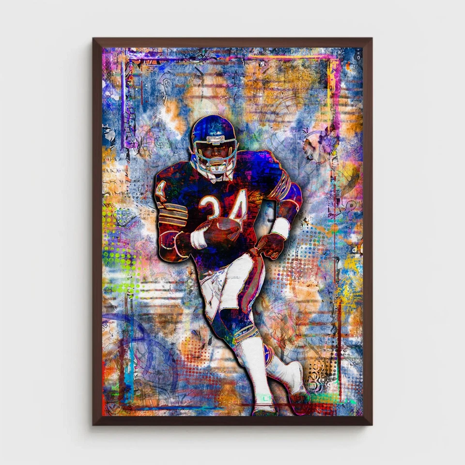 Póster arte pop Walter Payton de los Chicago Bears 20x30 pulgadas impresión de osos envío gratuito EE. UU. Foto 3 de 4