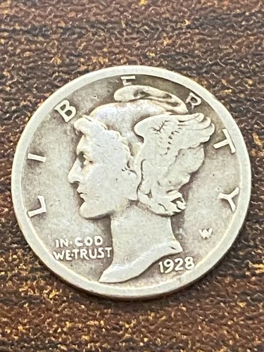 1928 p mercury silver dime a very fine coin plus a surprise
