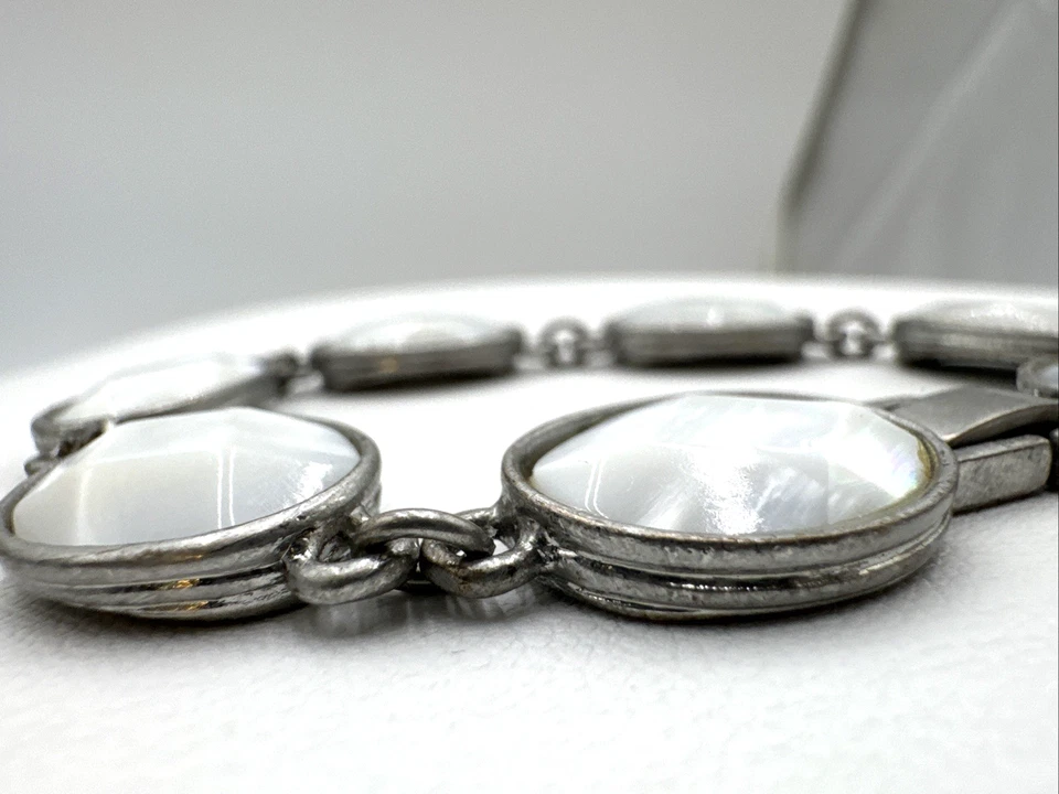 Браслет Lia Sophia перламутровый стиль радужное овальное стекло стильный шик 7 дюймов - Изображение 4 из 4