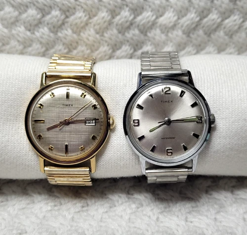 VINTAGE TIMEX WATCH LOT 1968 MARLIN 2017 2468 & 1971 MERCURY CALENDAR 16560 2571