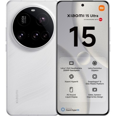 Xiaomi 15 Ultra 512 GB White Dual SIM Smartphone Handy Mobiltelefon