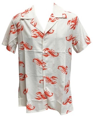 Cosmo Kramer Lobster Shirt White Button Down Up Adult Mens 90s Costume Seinfeld