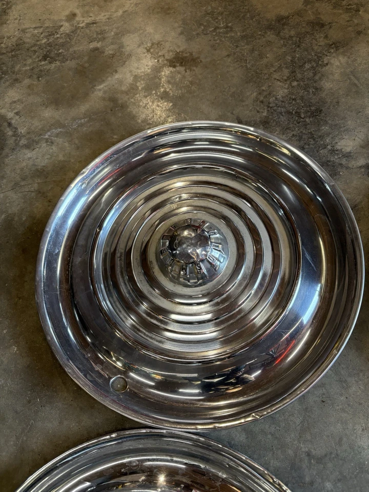 1956 OLDSMOBILE 88 SUPER 88 HOLIDAY 98 15" WHEEL COVERS HUBCAPS SET OF 4 OEM - Image 4 of 4