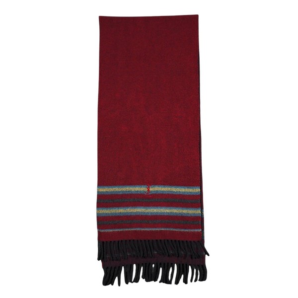 Yves Saint Laurent Wollschal rot gestreift Fransen mit warmen Tönen & Unisex Design