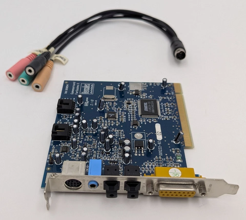Hercules Gamesurround Fortissimo II Crystal CS4624-CQ PCI Sound Card w/ Cables - Image 3 of 4