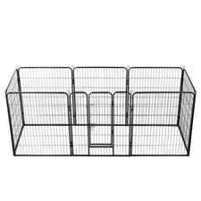 Dog Playpen Black Powder-coated steel 31.5 x 39.4 in Durable