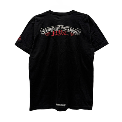 Chrome Hearts NYC Exclusive Scroll Logo Tee Black/Red | eBay