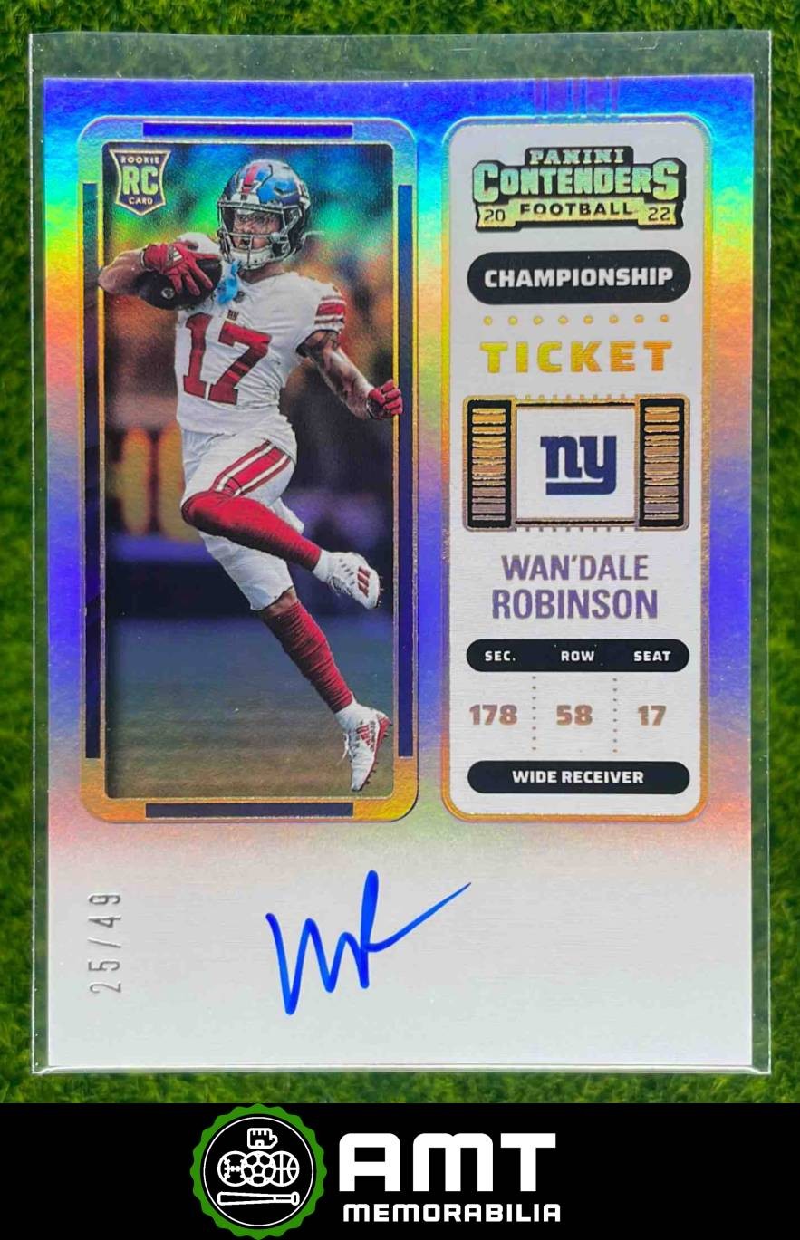 2022 Panini Contenders Wan'Dale Robinson Championship Ticket Auto 25/49 Giants