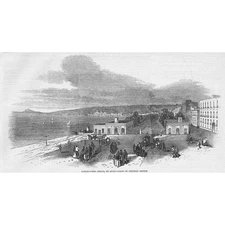 NAPLES View of the Quay - Antique Print 1848