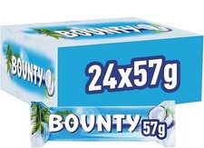 Bounty Coconut & Milk Chocolate Box, Bulk Chocolate Bars, Duo, 24 X 57g