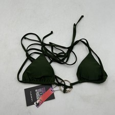 Tucann Bikini Top Women's Small Triangle Swimwear, Gold Ring Strap Beach