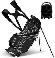 Golf Stand Bag with 6 Way Top Dividers,Adjustable Dual Strap  8 Pockets