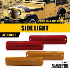 For 1974-1987 J20 Jeep Pickup LH+RH Side Turn Signal Marker Light Housing Cover
