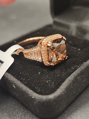 Bella Luce Rhodolith Granat & CZ 18k Roségold plattiert Sterlingsilber Ring Gr. 10