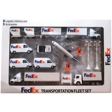 FedEx Transportation Fleet Set - Die-Cast Metal & Plastic- New FedEx One Logos