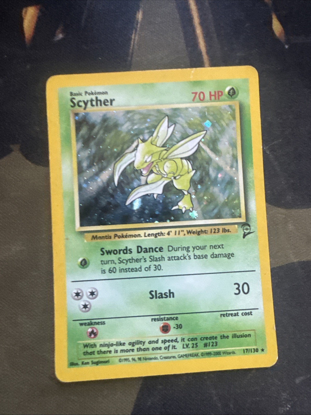 Pokemon Scyther 17/130 Base Set 2 Holo Rare