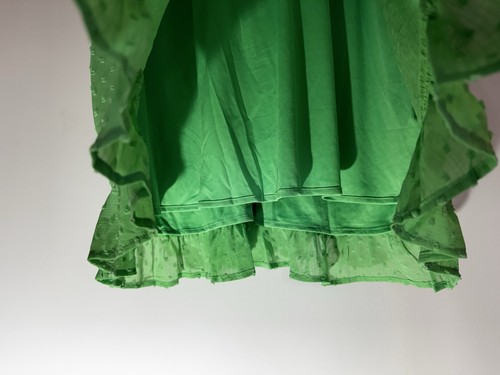 Simply Be Green Textured Ruffle Hem Puff Sleeve Elasticated Waist Dress UK 24 - Picture 8 of 10