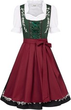 Traditional Bavarian Women Oktoberfest Costume Dirndl Costume XL Green Ro