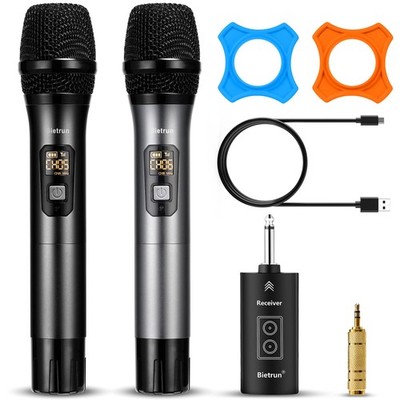 Wireless Microphone with Bluetooth, Professional UHF Battery, Small Receiver