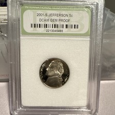 2001-S Jefferson Nickel Proof DCAM GEM INB 5C Copper-Nickel San Francisco
