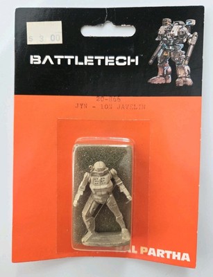 BattleTech JYN-1ON Javelin Ral Partha 20-866 Miniature 1986 Black & Orange Card