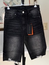 NWT Risen Los Angeles Distressed Denim Bermuda Shorts