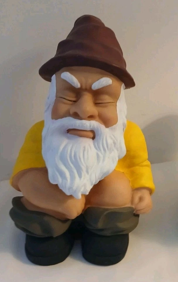 Vtg Naughty Mooning Garden Gnome Pair Funny Cheeky Rubber Vinyl Yard Statues  - Image 3 of 4