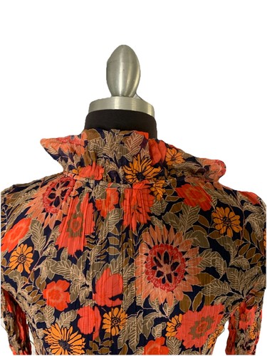 Anthropologie Marais Printed Chiffon Maxi Dress Floral Dress XXS - Picture 8 of 15