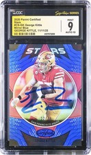 George Kittle 49ers Signed 2020 Panini Certified Stars #CS-GK #/75 CGC 9/10 Card