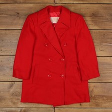 Vintage Pendleton Wool Jacket S 90s Pea Coat USA Made Red Womens
