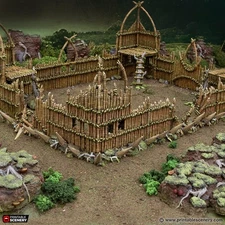 Ruined Bamboo Barricades - The Gloaming Swamps - Printable Scenery Terrain Warga