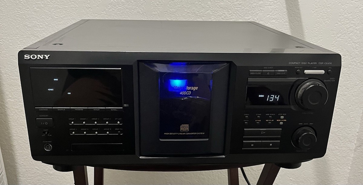 CDセット Sony CDP-CX450 400-Disc CD Changer - Powers On / Knob Works - Read