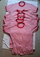 6 Vintage 80s 90s Russell Athletic Ringer Heather Red Tri Blend Large Blank