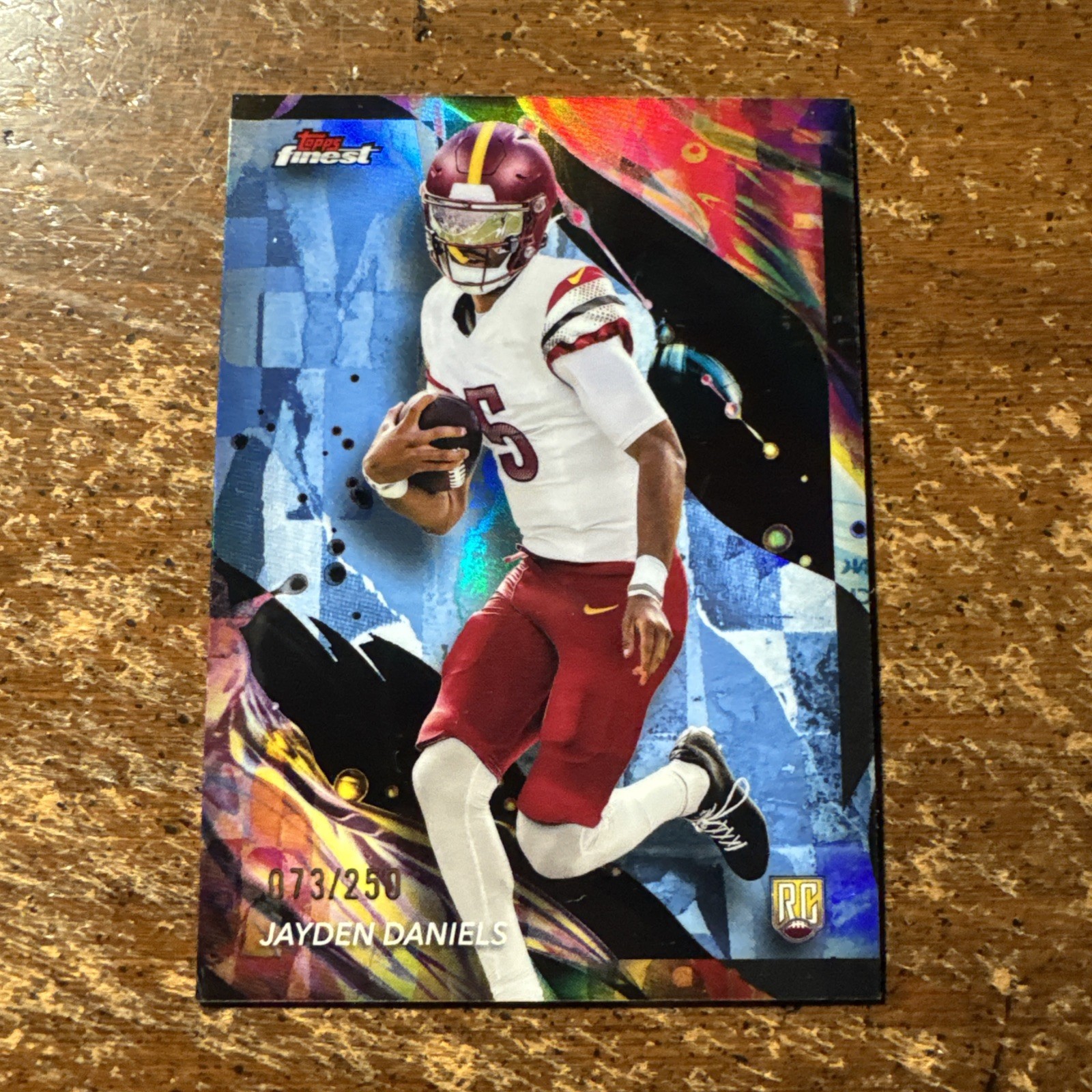 2024 Topps Finest - Uncommon Jayden Daniels #167 Sky Blue Refractor /250 (RC)