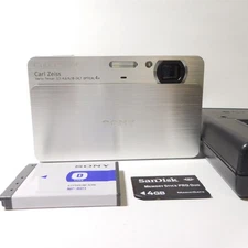 SONY Cyber-shot DSC-T700 Silver Camera w/Battery Charger Memory stick Japanese