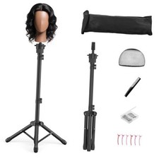 Wig Stand Tripod, 50 Inch Adjustable Mannequin Head Stand, Wig Head Stand for