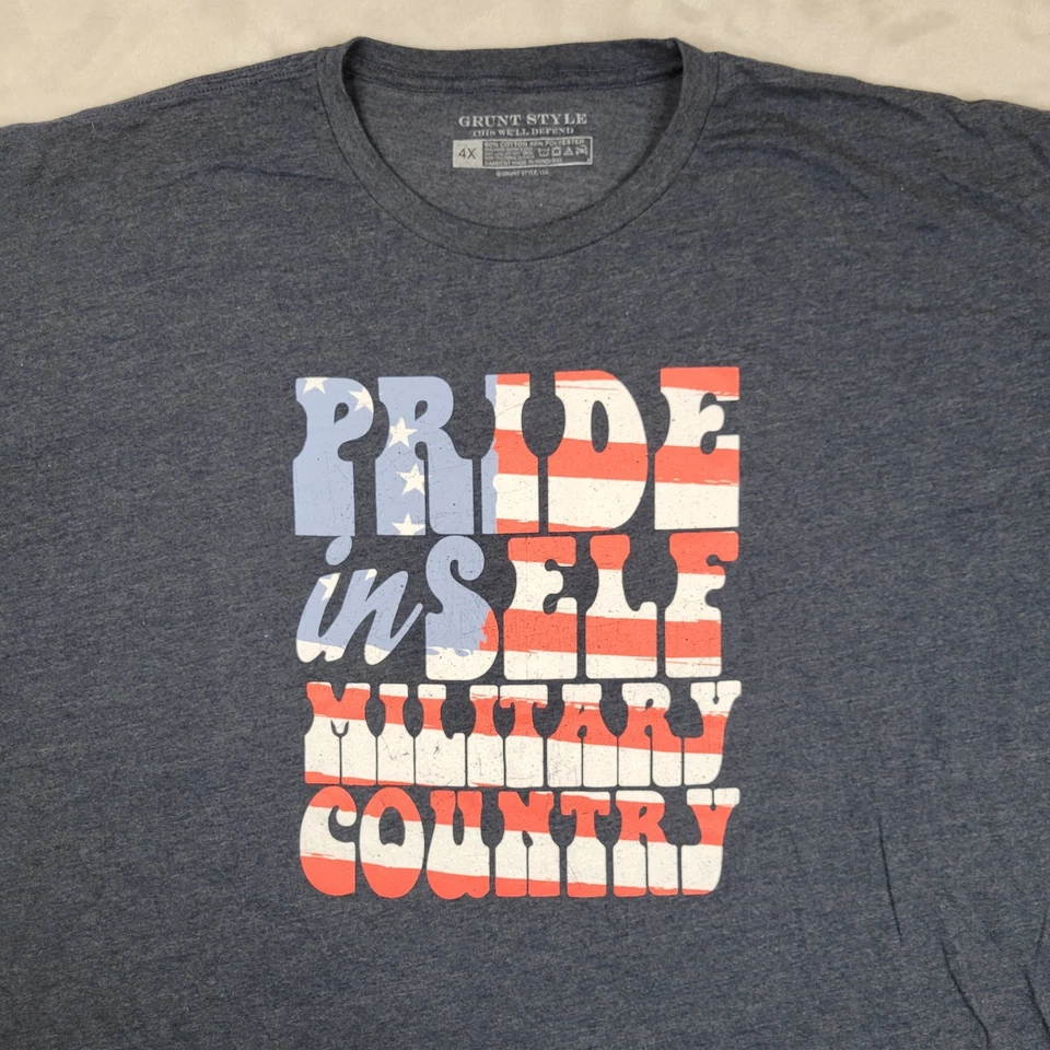 Camiseta Estilo Grunt Hombres XXXXL Patriota Militar Táctico Veterano 2A USA Pride 529 Foto 2 de 4