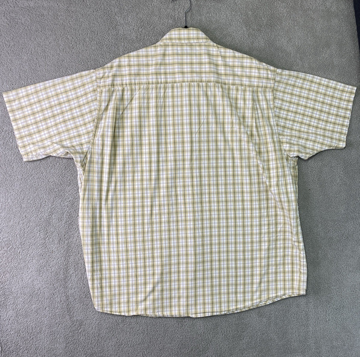 Wrangler Hero Mens Shirt XL Plaid Cotton Camp Button Tan Outdoors Casual View 2