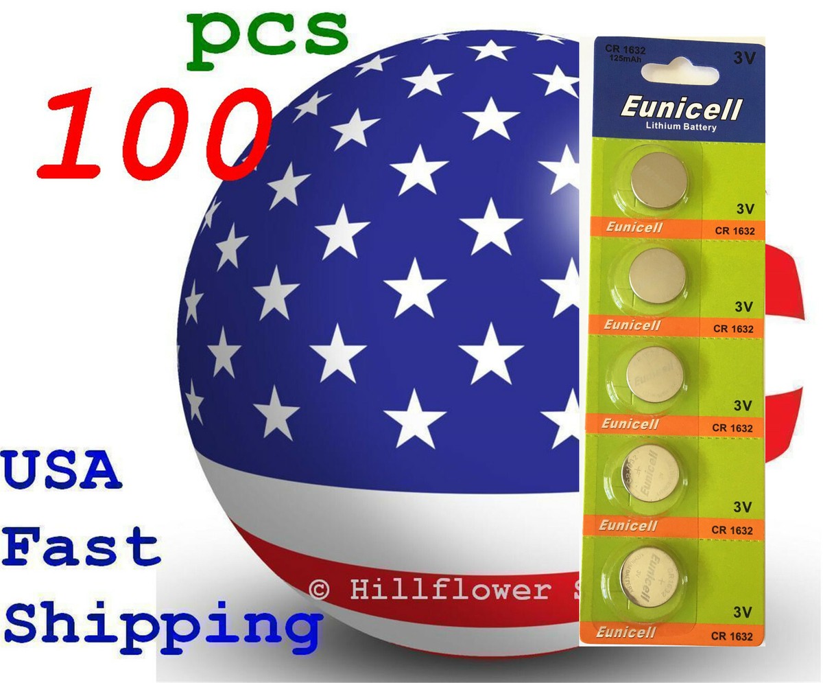 100 pcs CR1632 1632 LM1632 XX BR1632 Card 3V Lithium Battery | eBay