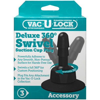 Doc Johnson Vac-U-Lock Deluxe 360° Swivel Suction Cup Plug Base Accessory Black
